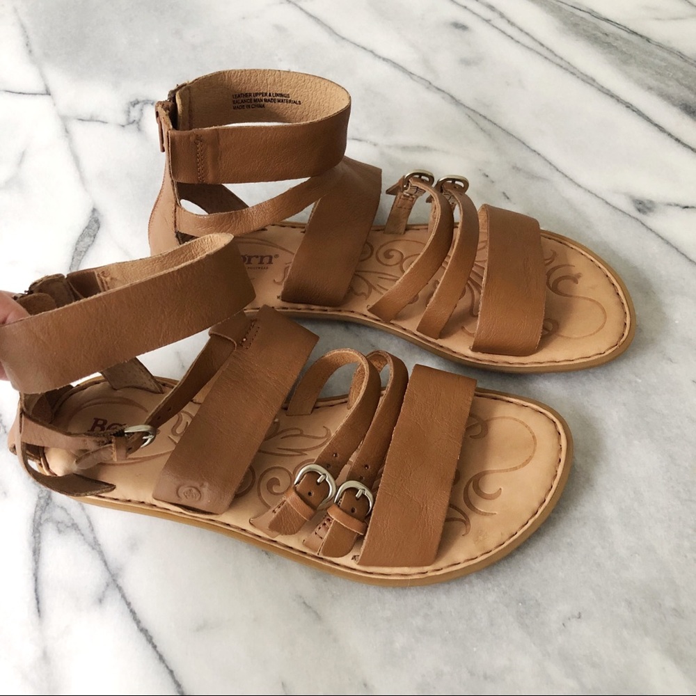 BORN Luci Leather Gladiator Sandals